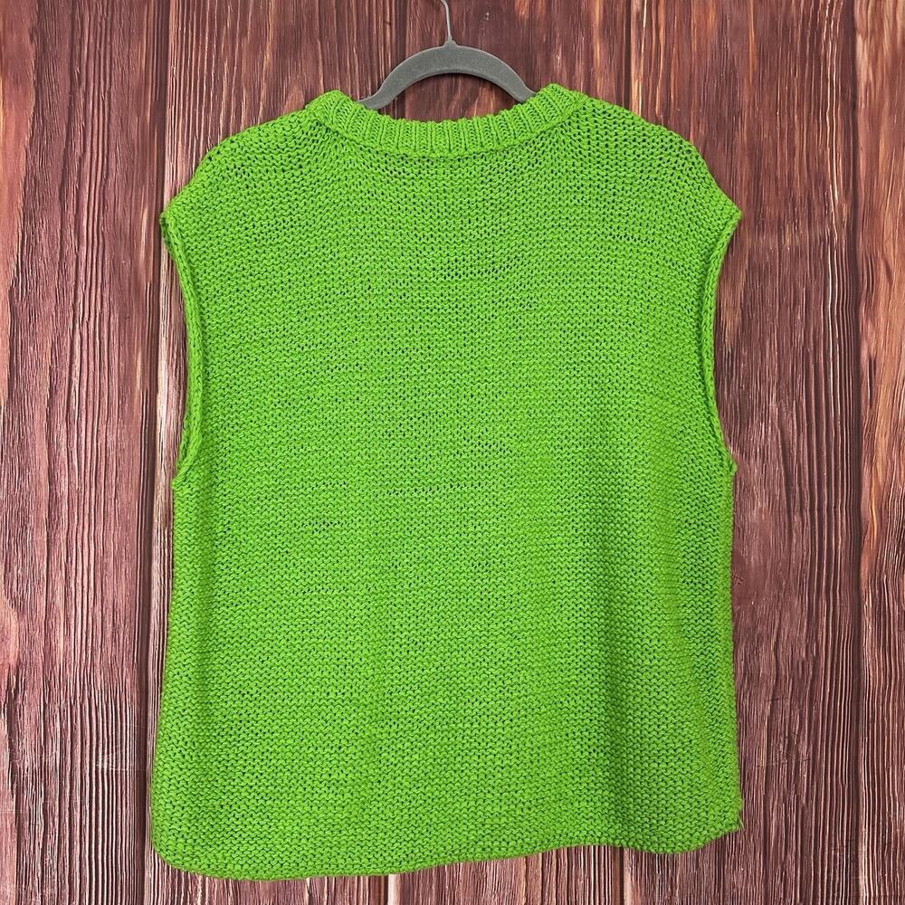 Velvet by Graham & Spencer Sage Cotton Tape Vest Boxy Green Size Medium M - Picture 5 of 6